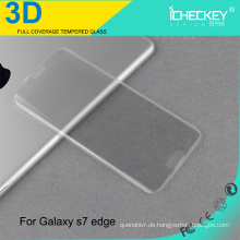 3D Full Cover Anti-Scratch gehärtetes Glas Skin Aufkleber für Samsung S7 Rand transparent